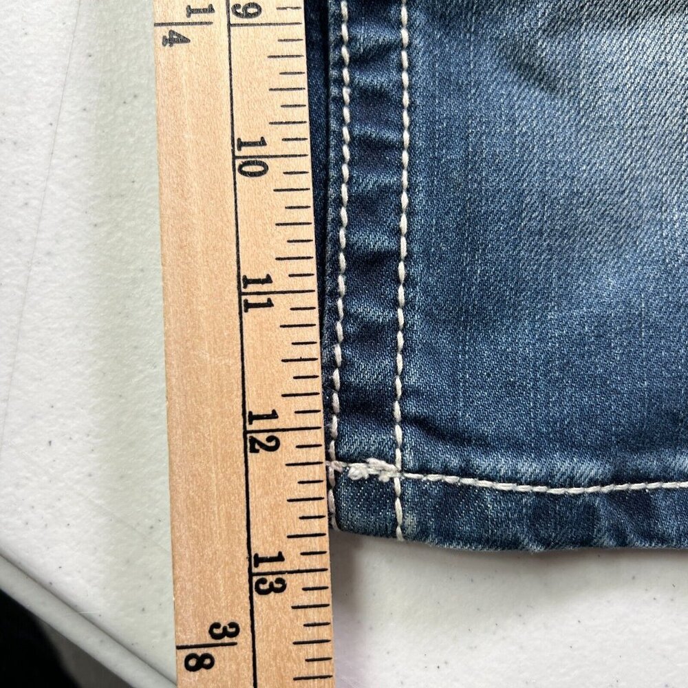 Miss Me Girls Dark Blue Distressed Denim Bermuda Shorts - Picture 12 of 13